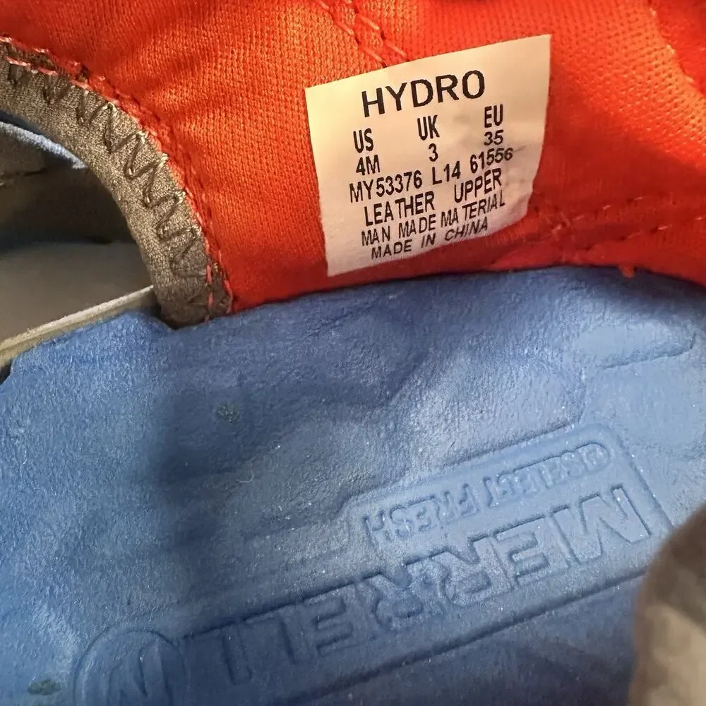 Merrell Kid's Hydro H2O Hiker Sandal Boys Size 4M Gray Gunsmoke water show